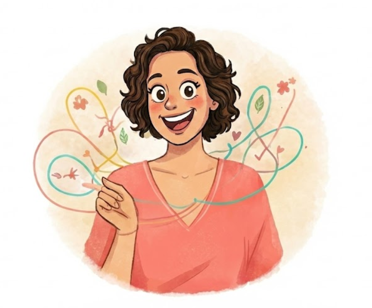 Coach souriante qui accompagne les cerveaux atypiques